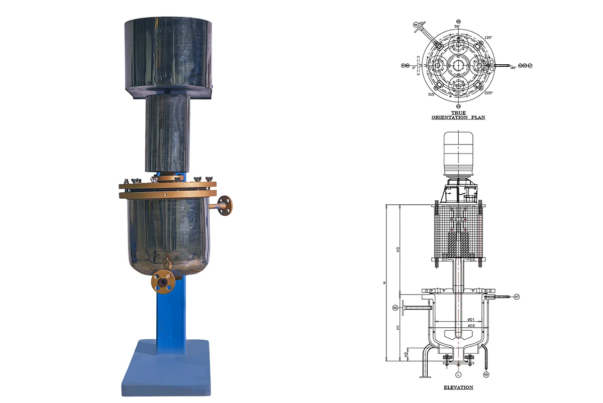 Glass Lined Lab Reactors 2D Structure - Glasskem